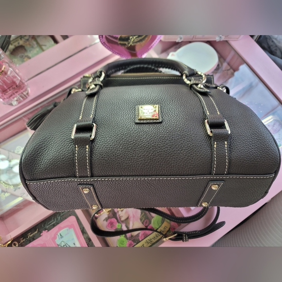 Dooney & Bourke Tasseled Satchel Tmoro Brown ALL WEATHER RUGGED LEATHER SOLD OUT - Picture 7 of 12